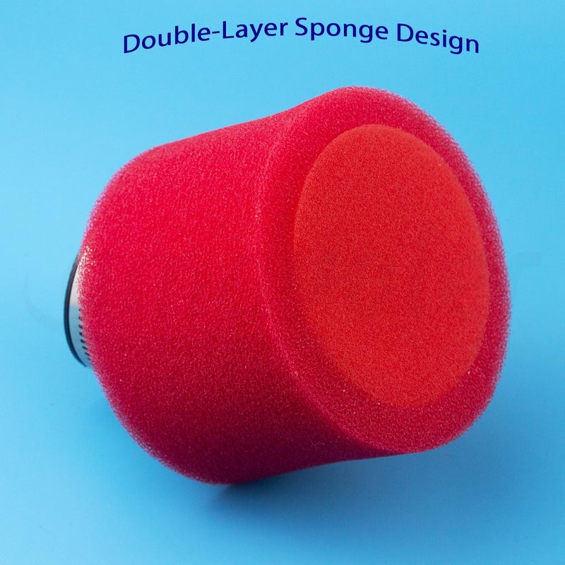 amavoler Bent Foam Air Filter 35mm 38mm 42mm 45mm 48mm Red Aftermarket Replacement Parts Fit for 50cc 70cc 90cc 110cc 125cc 150cc GY6 Motorcycle Atv Scooter Quad Go Kart Moped Pit Dirt Bike. (45mm) - Image 5